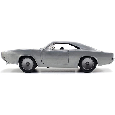 Fast & Furious Dom's 1968 Dodge Charger R/T 1:24 Scale Diecast Model Brush Metal by Jada 97336