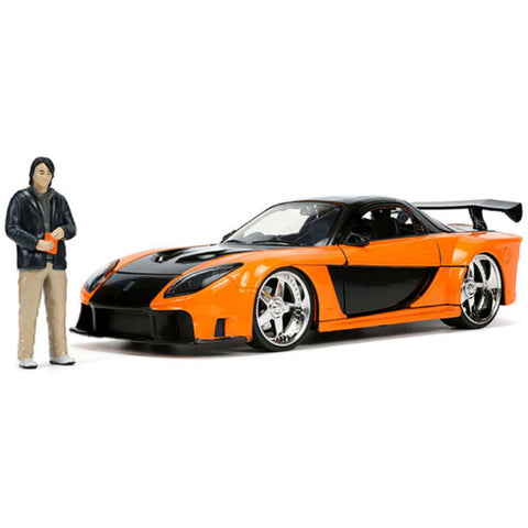 Fast & Furious Han's 1995 Mazda RX-7 Widebody 1:24 Scale Diecast Model with Han Figure by Jada 33174