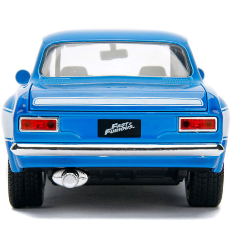 Fast & Furious Brian's 1970 Ford Escort RS 2000 MK1 1:24 Scale Diecast Model Blue by Jada 99572