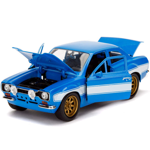 Fast & Furious Brian's 1970 Ford Escort RS 2000 MK1 1:24 Scale Diecast Model Blue by Jada 99572