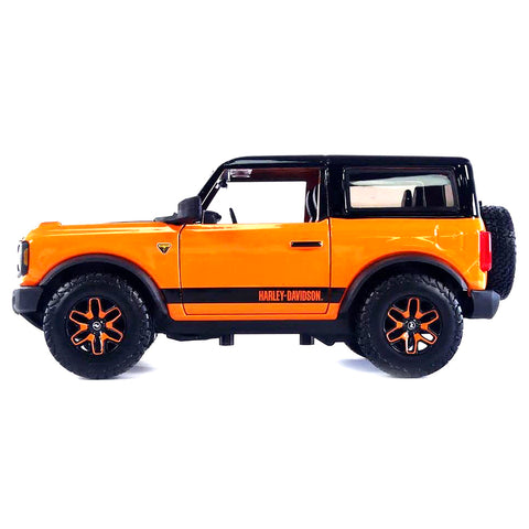 Harley-Davidson Custom 2021 Ford Bronco 1:24 Scale Diecast Model Orange by Maisto 32272 diecasthappy.com happy diecast