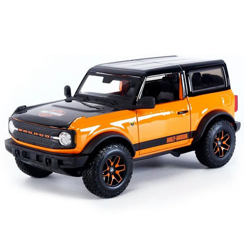 Harley-Davidson Custom 2021 Ford Bronco 1:24 Scale Diecast Model Orange by Maisto 32272 diecasthappy.com happy diecast