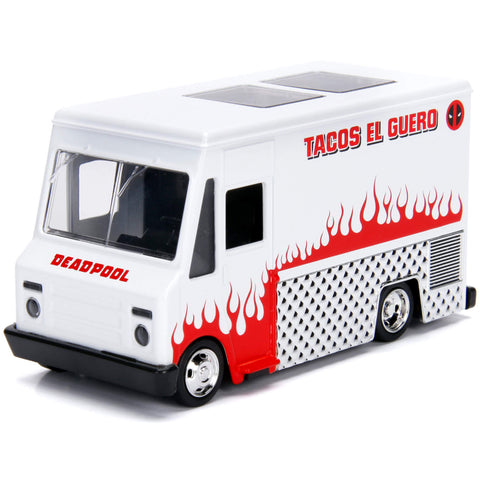 Marvel Deadpool Taco Truck 1:32 Scale Diecast Model White By Jada 99800