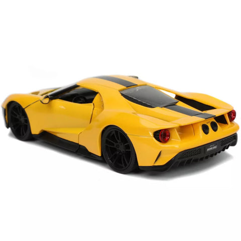 Hyper Spec 2017 Ford GT 1:24 Scale Diecast Model Yellow by Jada 32257
