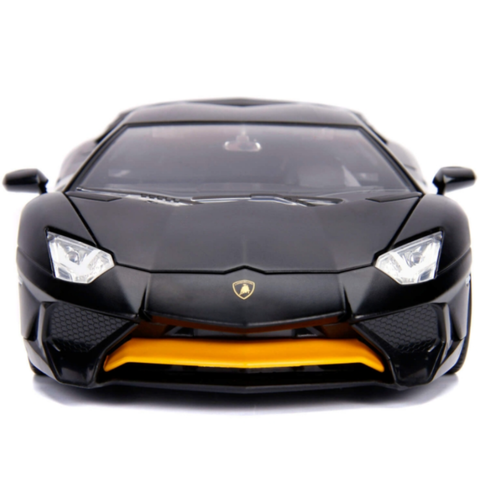 Hyper Spec 2017 Lamborghini Aventador SV 1:24 Black/Yellow by Jada 99324 (No Retail Window Box)
