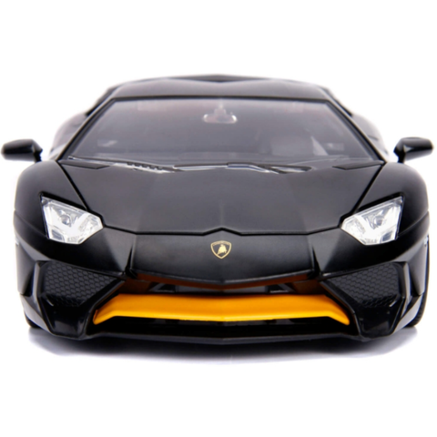 Hyper Spec 2017 Lamborghini Aventador SV LP750-4 1:24 Scale Diecast Model Black/Yellow by Jada 99324