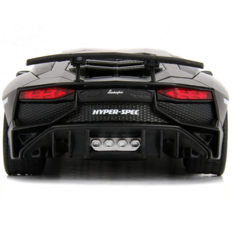 Hyper Spec 2017 Lamborghini Aventador SV LP750-4 1:24 Scale Diecast Model Black/Yellow by Jada 99324