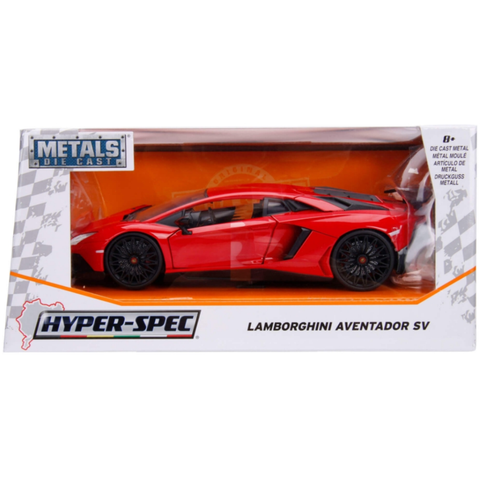 Hyper Spec 2017 Lamborghini Aventador SV LP750-4 1:24 Scale Red by Jada 99705