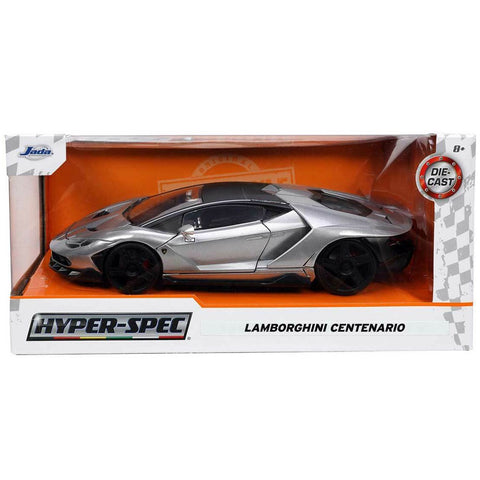 Hyper Spec 2017 Lamborghini Centenario 1:24 Scale Diecast Model Silver by Jada 32277