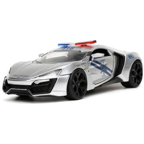Hyper Spec 2017 Lykan Hypersport Police 1:24 Scale Diecast Model Silver Highway Patrol by Jada 32927