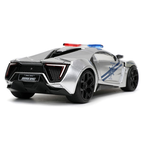 Hyper Spec 2017 Lykan Hypersport Police 1:24 Scale Diecast Model Silver Highway Patrol by Jada 32927
