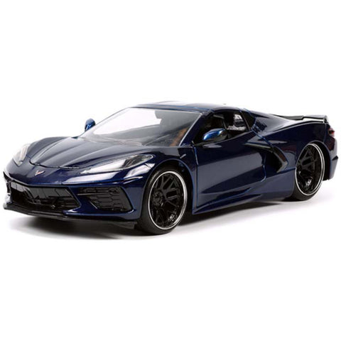 Hyper Spec 2020 Chevrolet Corvette Stingray C8 1:24 Scale Diecast Model Dark Blue by Jada 32949