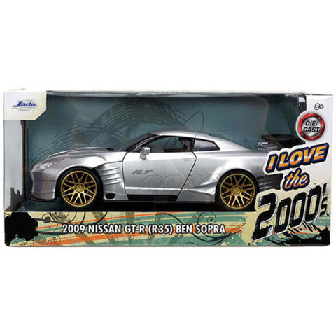 I Love The 2000's 2009 Nissan Skyline GT-R R35 Ben Sopra 1:24 Scale Diecast Model Silver by Jada 31377
