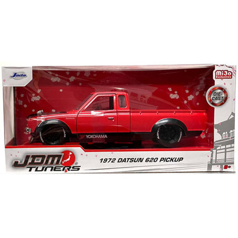 JDM Tuners 1972 Datsun 620 Pickup 1:24 Scale Diecast Model Yokohama Red by Jada 34300