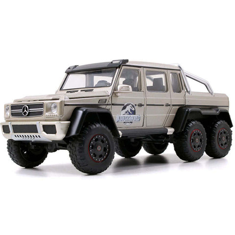 Jurassic World Mercedes Benz G63 AMG 6×6 1:24 Scale Diecast Model Silver by Jada 54035-W1