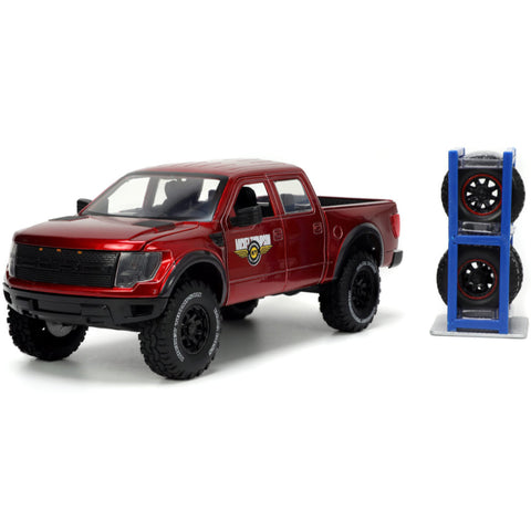 Just Trucks 2011 Ford F-150 SVT Raptor Pickup 1:24 Scale Diecast Model Mickey Thompson Red by Jada 33854