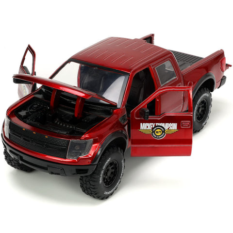 Just Trucks 2011 Ford F-150 SVT Raptor Pickup 1:24 Scale Diecast Model Mickey Thompson Red by Jada 33854