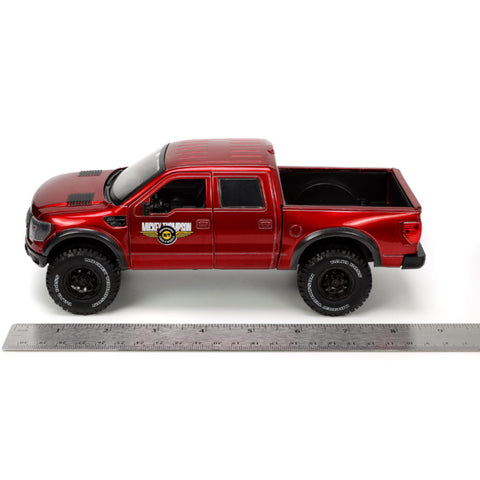 Just Trucks 2011 Ford F-150 SVT Raptor Pickup 1:24 Scale Diecast Model Mickey Thompson Red by Jada 33854