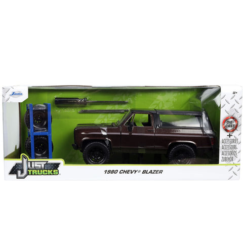Just Trucks 1980 Chevy Blazer With Extra Wheels 1:24 Scale Diecast Model Brown by Jada 33017