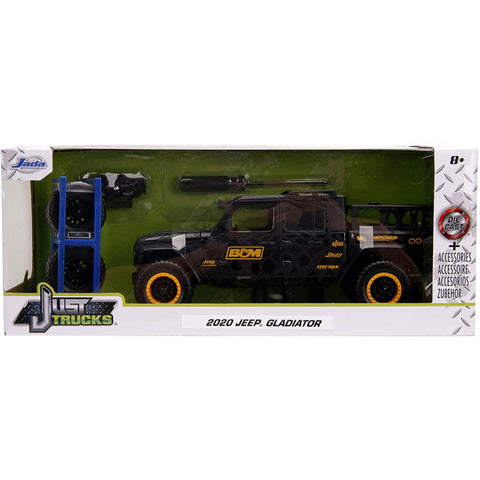 Just Trucks 2020 Jeep Gladiator 1:24 Scale Diecast Model Black B&M by Jada 32423