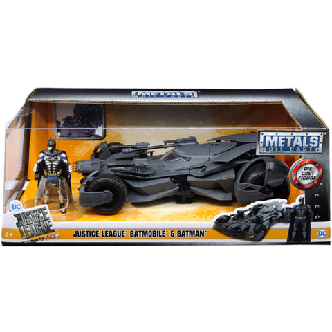 Justice League Batmobile 1:24 Scale Diecast Model with Batman Figure Black by Jada 99232 diecasthappy.com