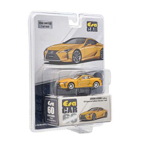 2022 Lexus LC500 1:64 Scale Diecast Model Flare Yellow Limited by ERA Car LS21LCRF60