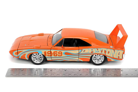 I Love The 60's 1969 Dodge Charger Daytona 1:24 Scale Diecast Model Orange by Jada 31389