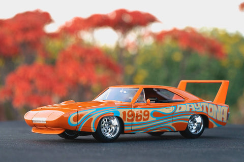 I Love The 60's 1969 Dodge Charger Daytona 1:24 Scale Diecast Model Orange by Jada 31389