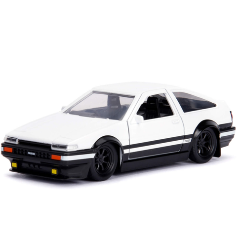Hollywood Rides Initial D 1986 Toyota Trueno AE86 1:32 Black/White by Jada (No Window Box) diecast happy diecasthappy happydiecast takumi