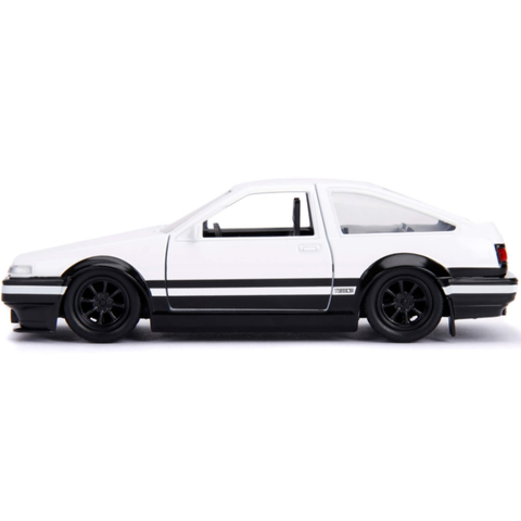Hollywood Rides Initial D 1986 Toyota Trueno AE86 1:32 Black/White by Jada (No Window Box) diecast happy diecasthappy happydiecast takumi