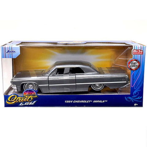 Street Low Rider 1964 Chevrolet Impala SS 1:24 Scale Diecast Model Gray by Jada 33607