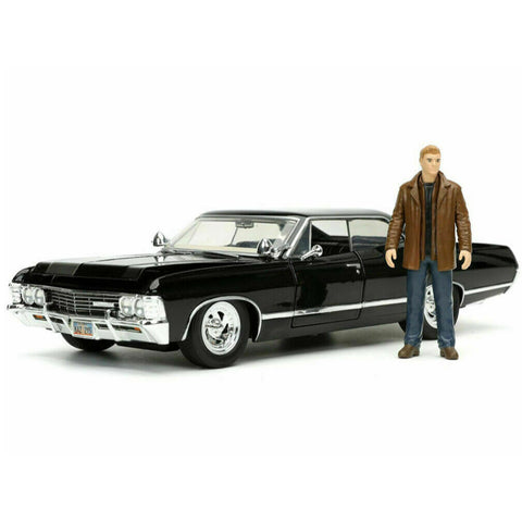 Supernatural 1967 Chevrolet Impala With Dean Winchester Figure 1:24 Scale Diecast Model by Jada 32250