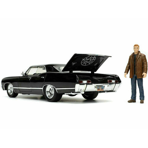 Supernatural 1967 Chevrolet Impala With Dean Winchester Figure 1:24 Scale Diecast Model by Jada 32250