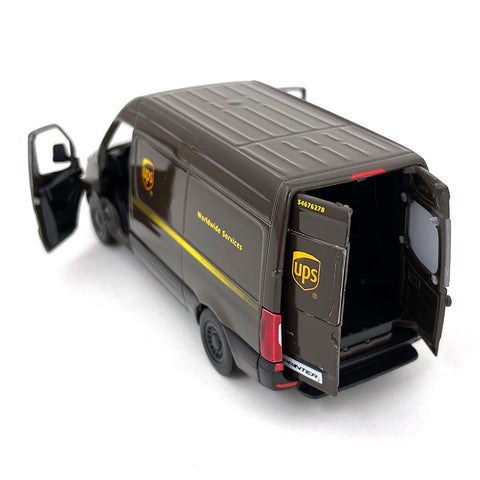 UPS Delivery Truck 2020 Mercedes Benz Sprinter Cargo Van 1:48 Scale Diecast Model White by Kinsmart diecasthappy