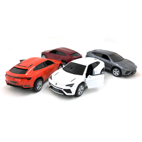 2021 Lamborghini Urus 1:38 Scale Diecast Model Red/Orange/Gray/White by Kinsmart (SET OF 4) tate