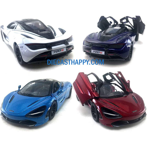 2017 McLaren 720S 1:36 Scale Diecast Model Purple/Red/Blue/White by Kinsmart (SET OF 4)