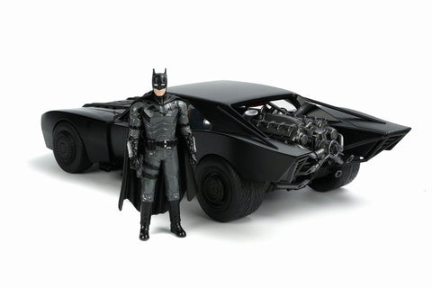 The Batman (2022) Batmobile & Batman, 1:18 Scale Vehicle w/ 3.75" Figure by Jada 32504