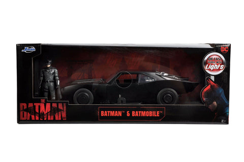 The Batman (2022) Batmobile & Batman, 1:18 Scale Vehicle w/ 3.75" Figure by Jada 32504