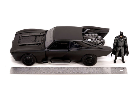 The Batman (2022) Batmobile & Batman, 1:18 Scale Vehicle w/ 3.75" Figure by Jada 32504