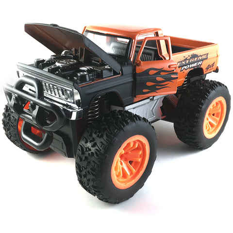 1979 Chevrolet C10 Silverado 1:24 Scale Diecast Model Orange/Green with Flames (SET OF 2)