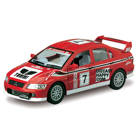 2001 Mitsubishi Lancer Evolution VII WRC 1:36 Scale Diecast Model Red by Kinsmart