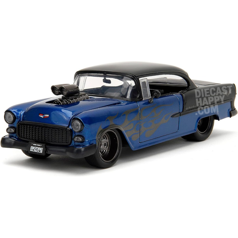 1955 Chevy Bel-Air 1:24 Scale Diecast Model Blue (No Box)