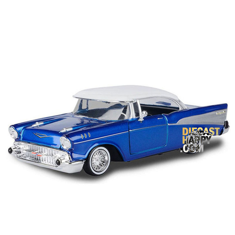 Get Low 1957 Chevrolet Bel Air 1:24 Scale Diecast Model Blue by Motor Max 79030