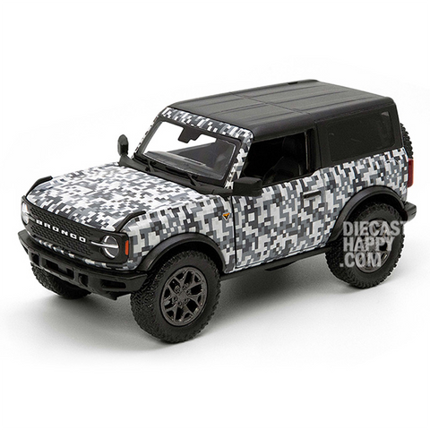 2022 Ford Bronco Camo Hard Top 1:34 Scale Diecast Model Grey by Kinsmart