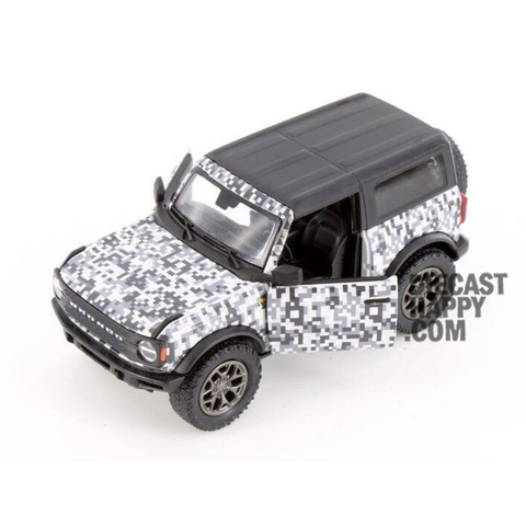 2022 Ford Bronco Camo Hard Top 1:34 Scale Diecast Model Grey by Kinsmart