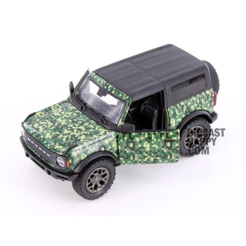 2022 Ford Bronco Camo Hard Top 1:34 Scale Diecast Model Green by Kinsmart