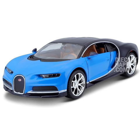 2021 Bugatti Chiron 1:24 Scale Diecast Model Blue by Maisto 31514
