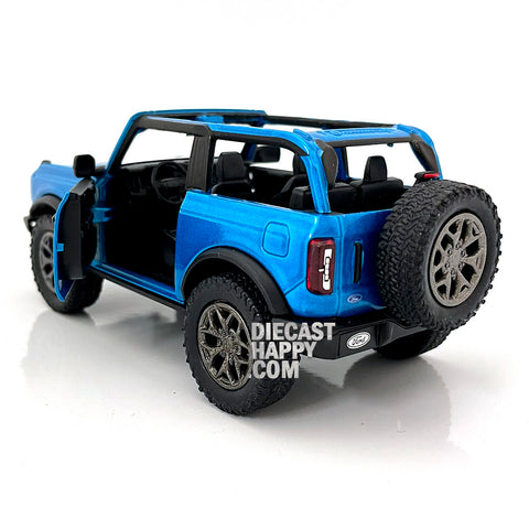 2022 Ford Bronco Open Top 1:34 Scale Diecast Model Blue by Kinsmart