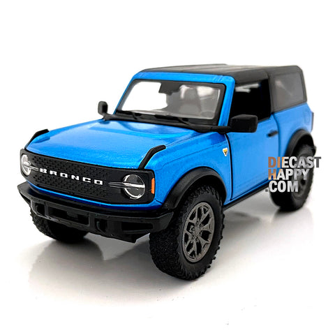 2022 Ford Bronco Hard Top 1:34 Scale Diecast Model Blue by Kinsmart