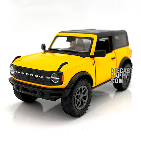 2022 Ford Bronco Hard Top 1:34 Scale Diecast Model Yellow by Kinsmart